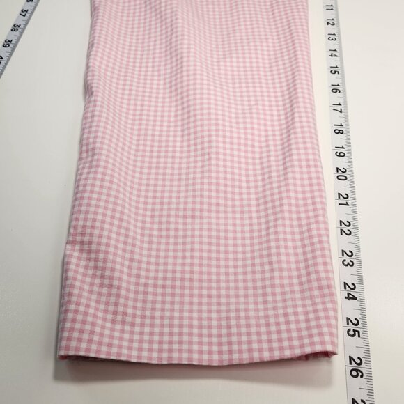 Talbots Perfect Crop Pants Womens 10 Pink Gingham Check Preppy Casual SS05X - Picture 8 of 8